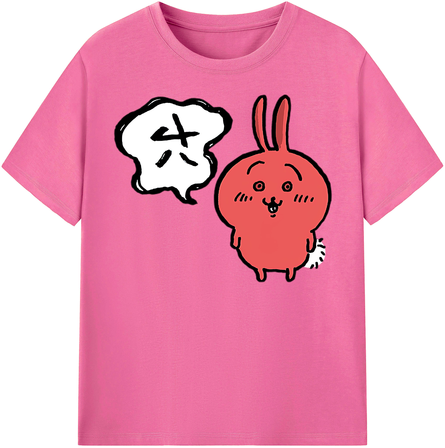 （画像用） ちいかわ ハチワレ Chii-kawa hachiware レディースカジュアルプリントTシャツ（綿100％）